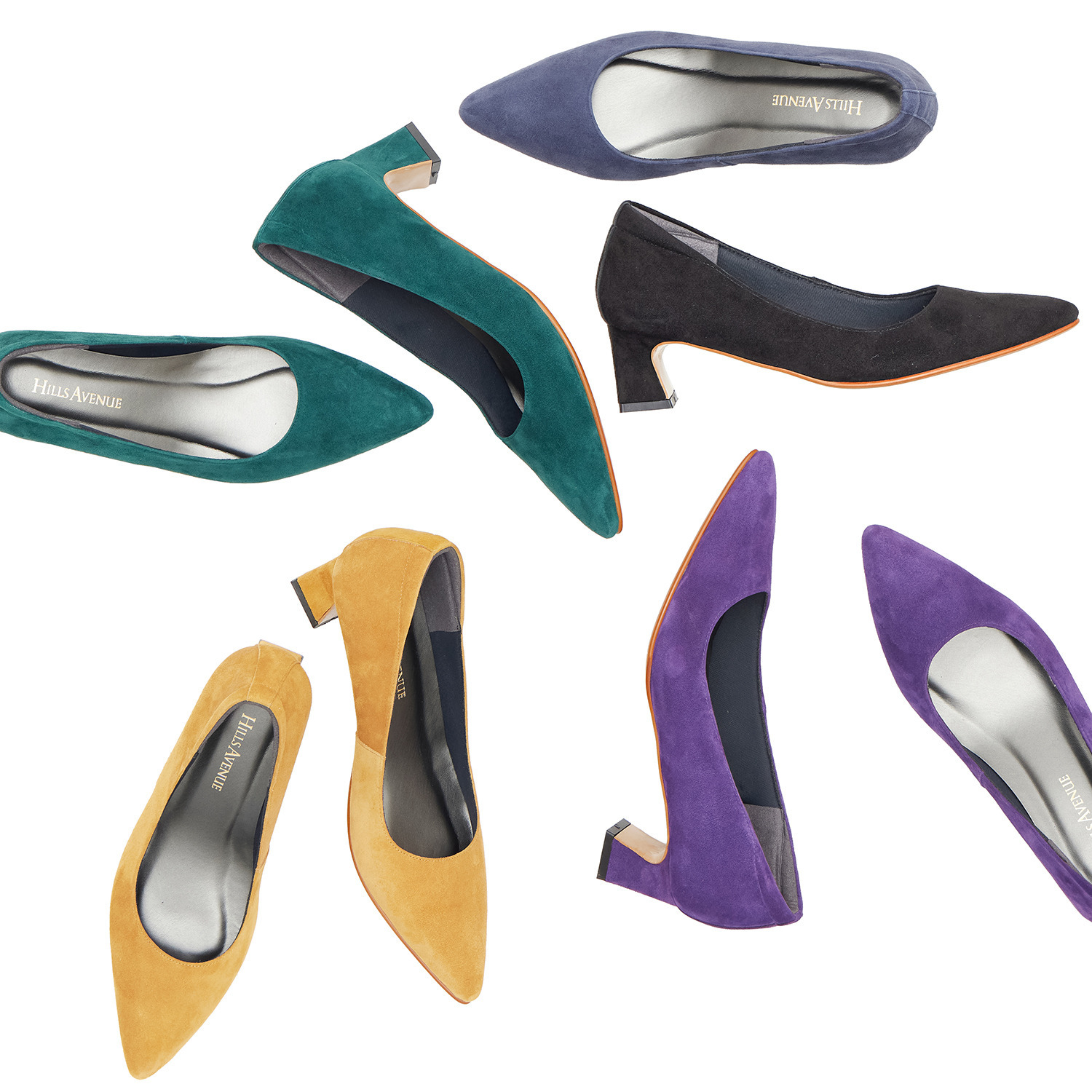 ヒルズアヴェニュー ＜日本製＞ シープスエード プレーンパンプス