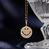 エクラプリュス １８Ｋ １カラットＵＰ ダイヤモンドパヴェ スマイル ペンダントトップ