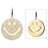 エクラプリュス １８Ｋ ２カラットＵＰ ダイヤモンドパヴェ スマイル ペンダントトップ