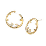 ファシーノアルジェント シルバー ＣＺ ラウンドウェーブ ピアス