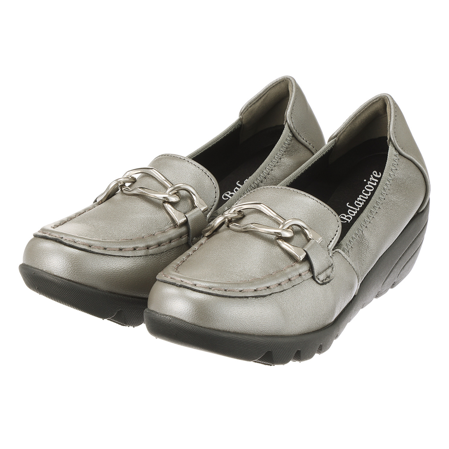 ブランコワール ジャパンメイド 羊革　超軽量 厚底ローファーパンプス