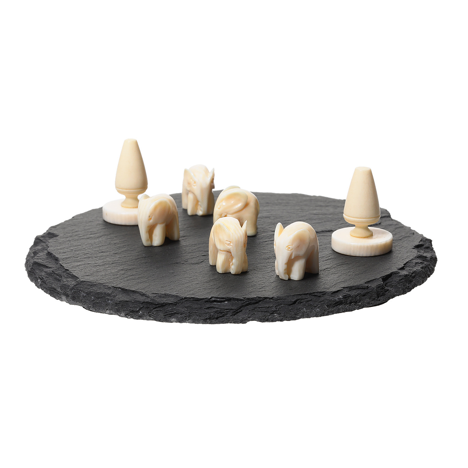 象牙風オブジェ　作家物絵画付き 象牙風オブジェ 作家物絵画付き