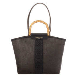 クリスチャン　オリビエ レーザーカットシリーズ バンブーハンドル ２ウェイトートバッグ