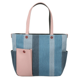 ダジュール デニムストライプ トートバッグ