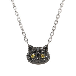 ドルチェモダール シルバー＆ＣＺ キャットフェイス スパークルネックレス