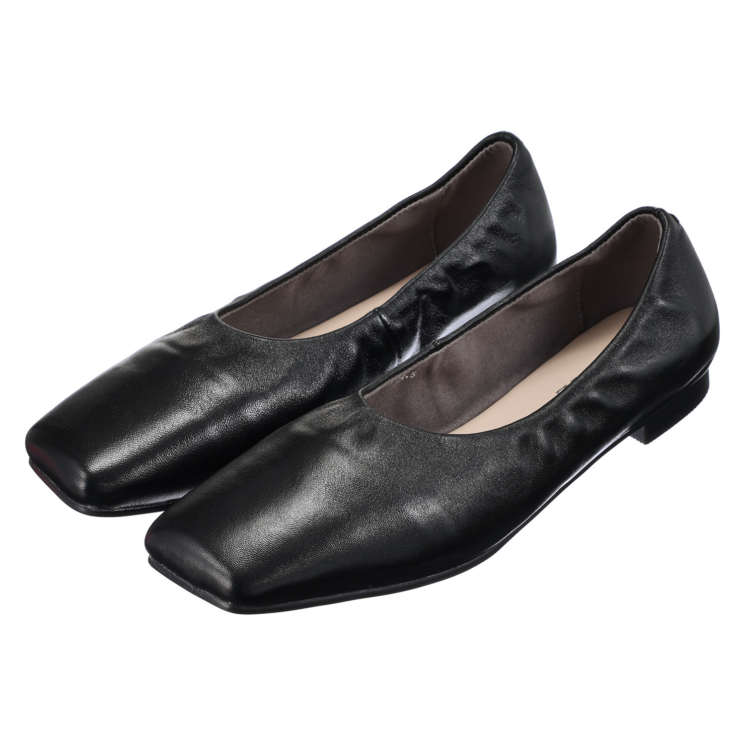 ニカル スクエアトゥ シャーリング フラットパンプス