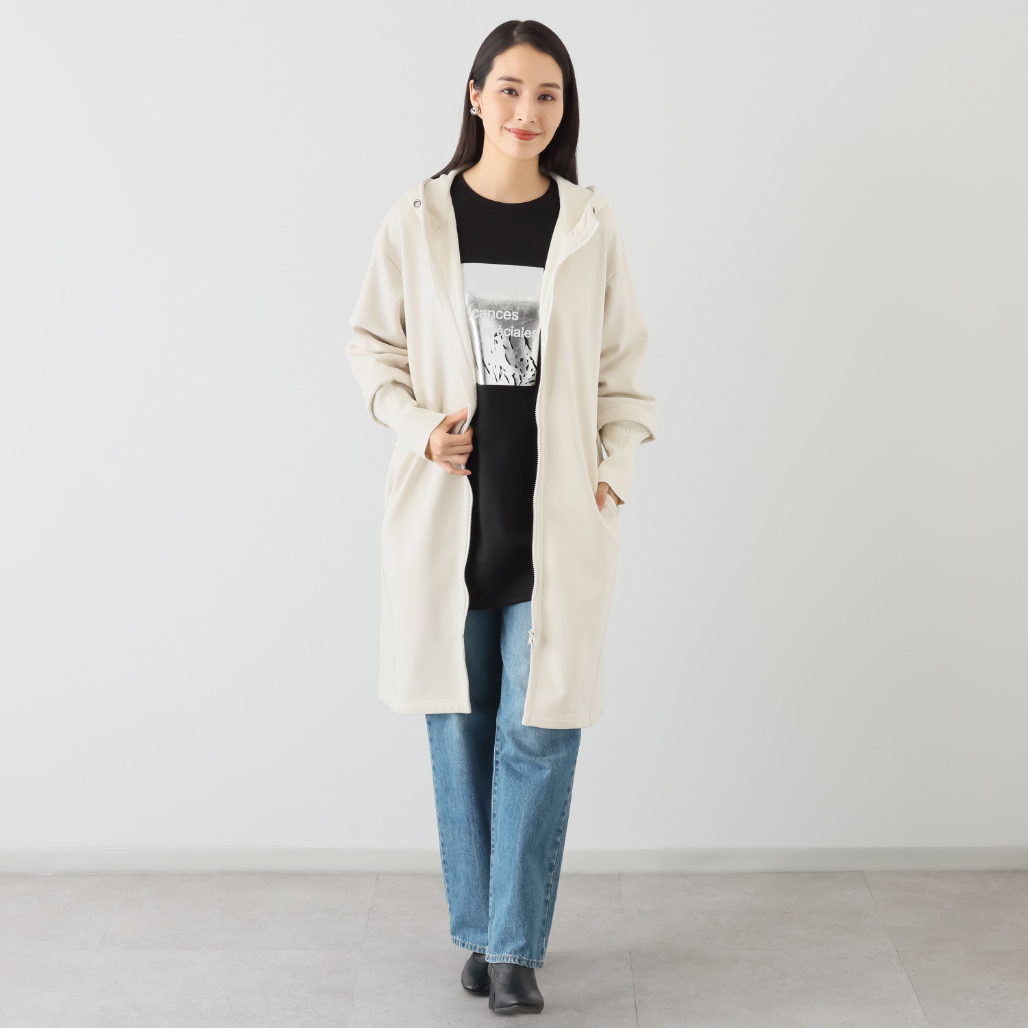 イシカワラボ　ダンボールフーディーコート　未使用 イシカワラボ☆ヒトミ 裏ミンク調起毛 ソフトダンボール フーディー