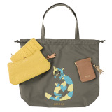 アオネコ 一足早いにゃんにゃん猫袋 ロングウォレットセット ＜保護ネコ寄付チケット 　１３００円分付＞