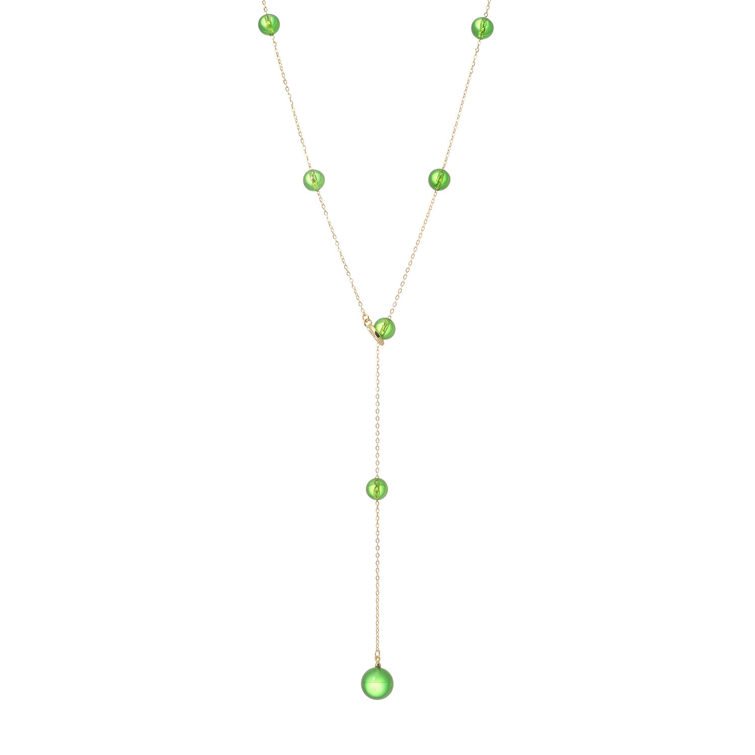 バイ　ネイチャー ステンレス 琥珀 ステーション Ｙ字ロングネックレス