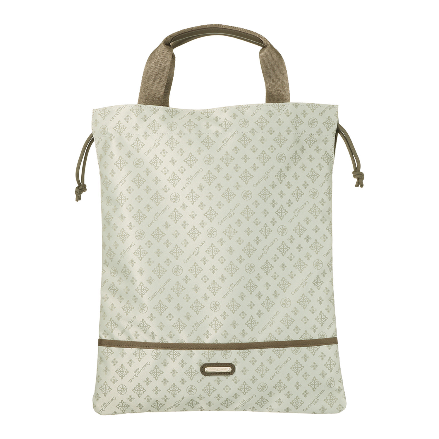 クリスチャン　オリビエ はっ水ジャガード モノグラム柄 軽量巾着式マルチバッグ