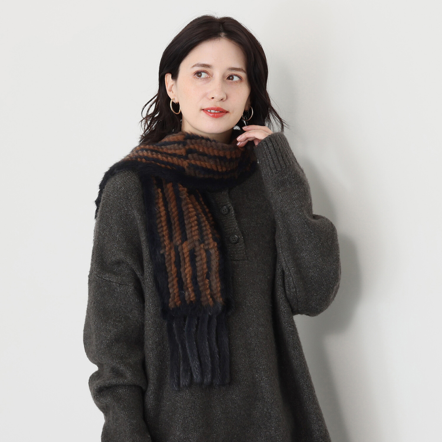 ミンクヤーン マフラー- ショップチャンネル