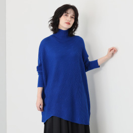 コイビトミサキ アシンメトリーデザイン モアレ リブニットチュニック