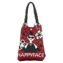 ハッピーフェイス ピコニットトートバッグ “ロゴ”