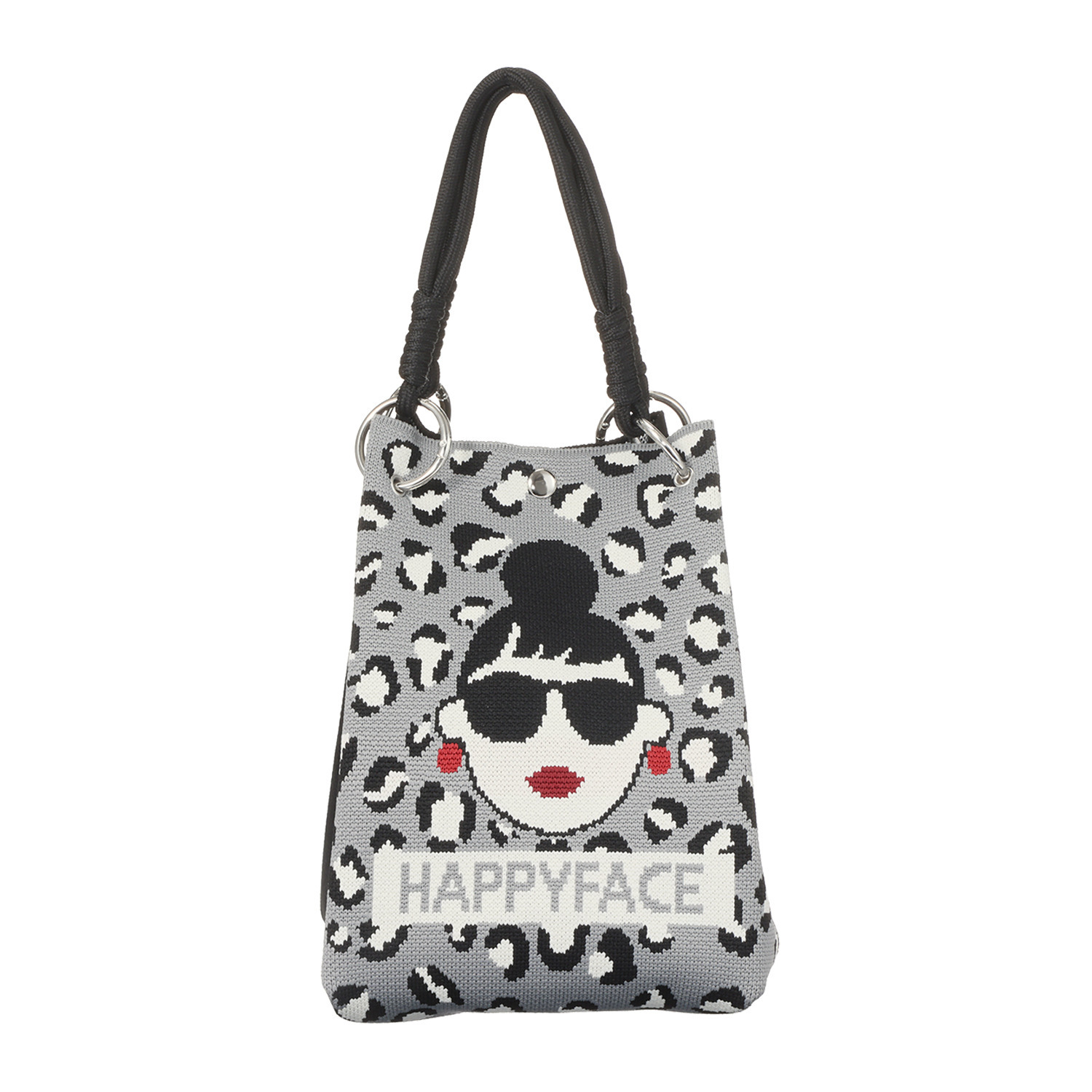 ハッピーフェイス ピコニットトートバッグ “レオパード”- ショップ