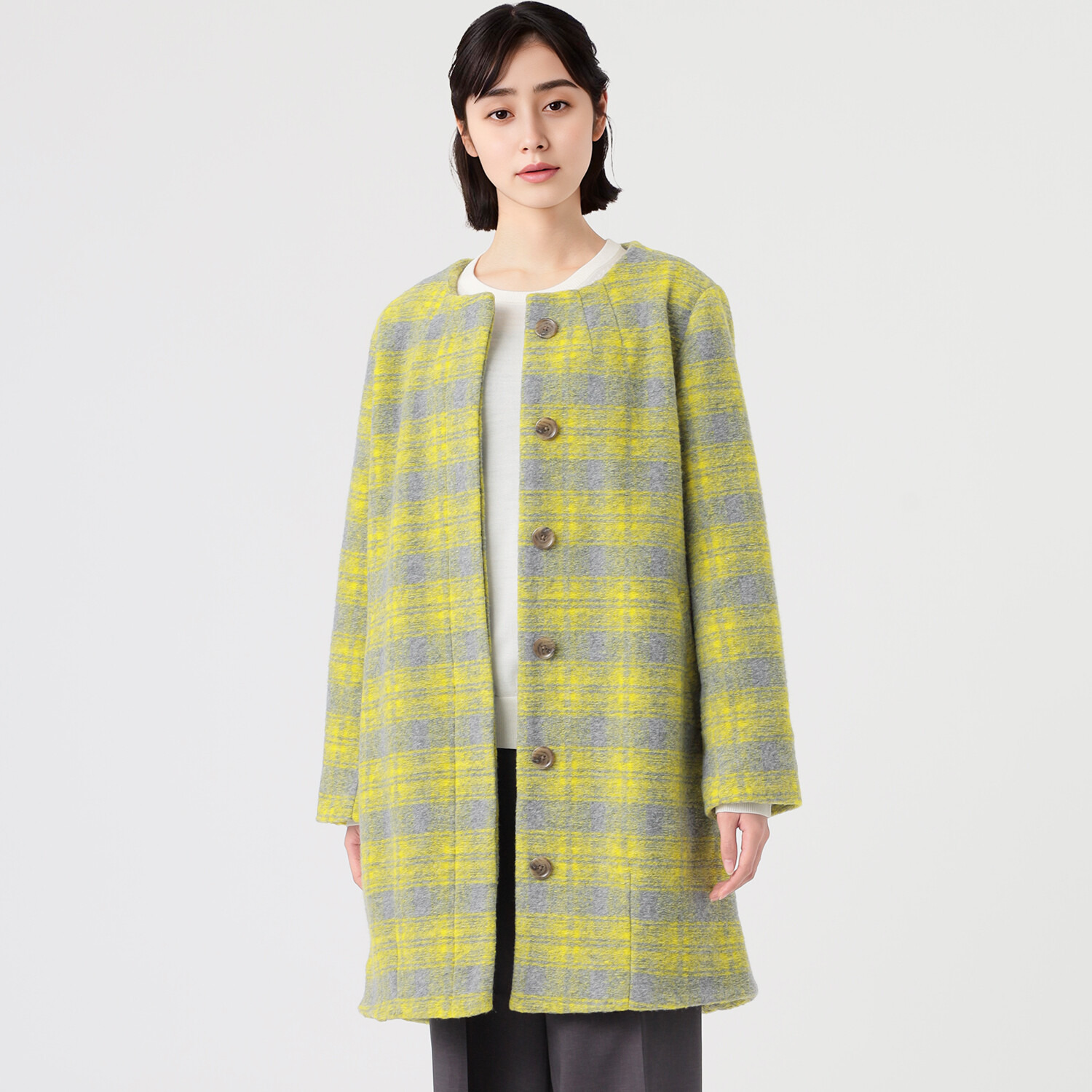 ダジュール チェック柄 ウールタッチコート- ショップチャンネル