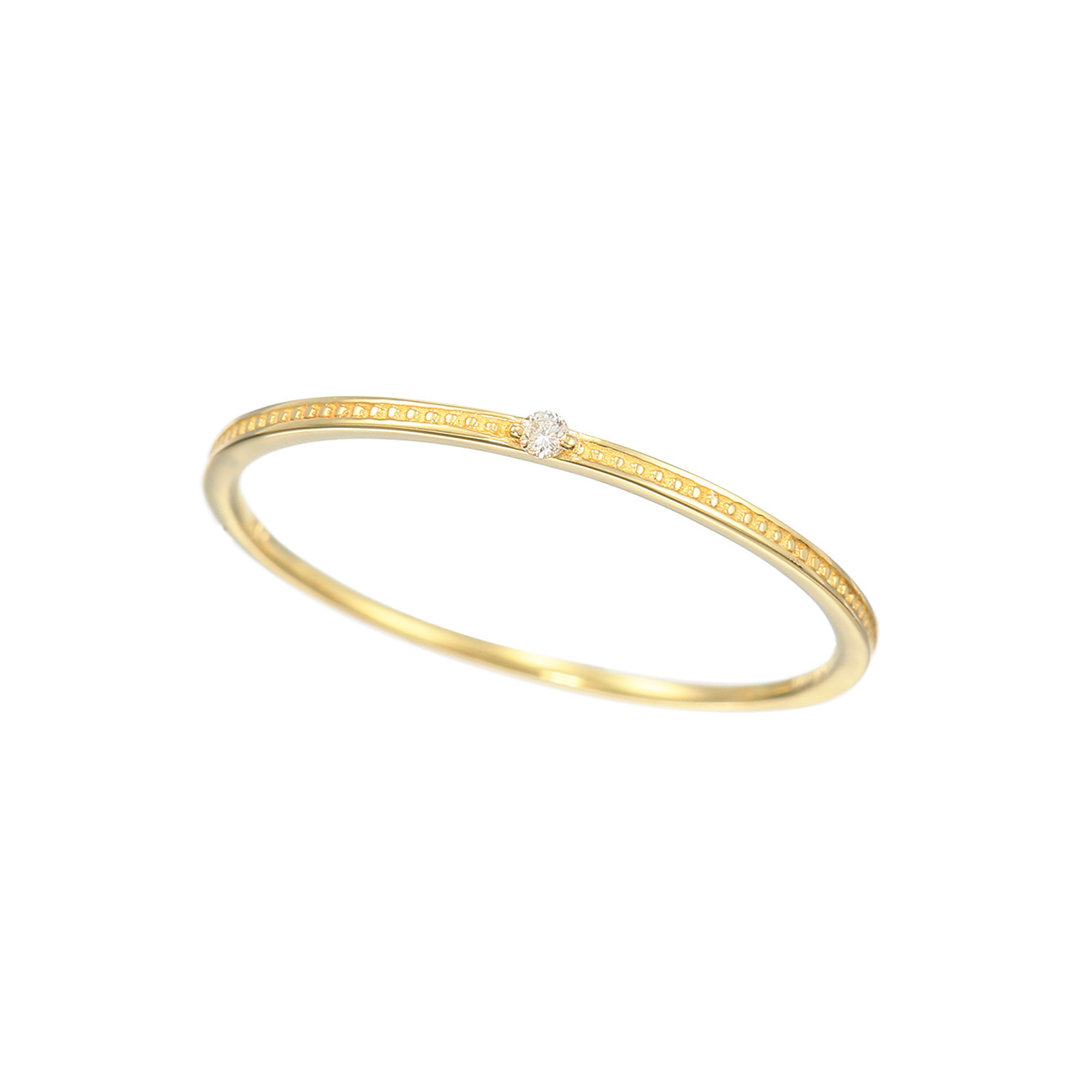 エムイー・ブリランテ １８Ｋ ダイヤモンド ミル打ち風 スキニーリング