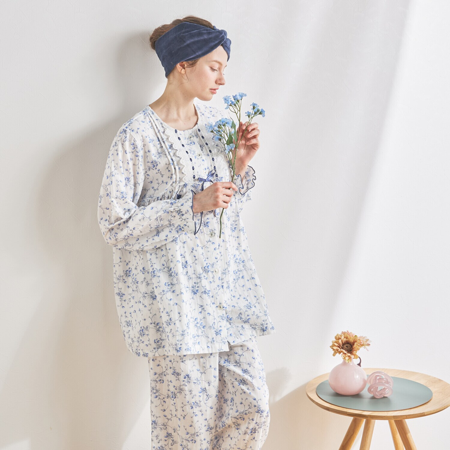 ナルエー コットン１００％ ダブルガーゼ ベリーガーデン パジャマ