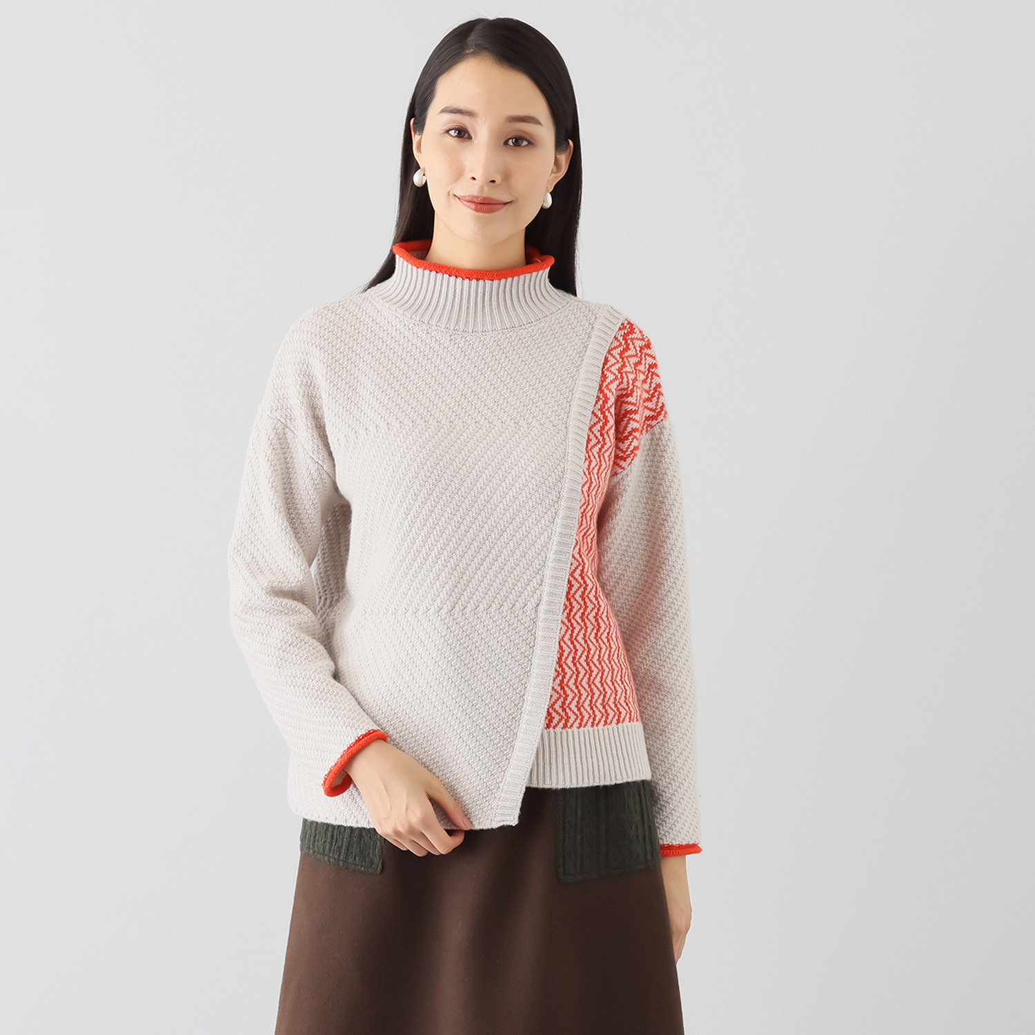 クリン　ヨシキ ラップデザイン ニットプルオーバー