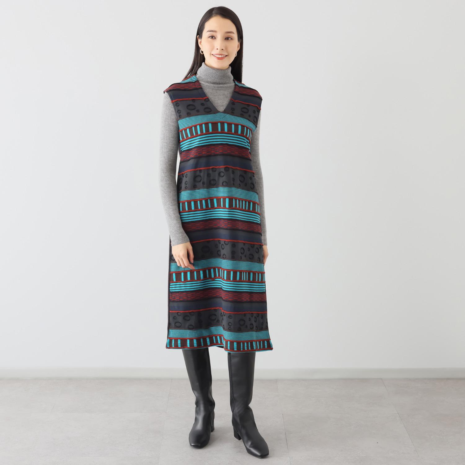 クリン　ヨシキ パイルジャガード ジャンパースカート