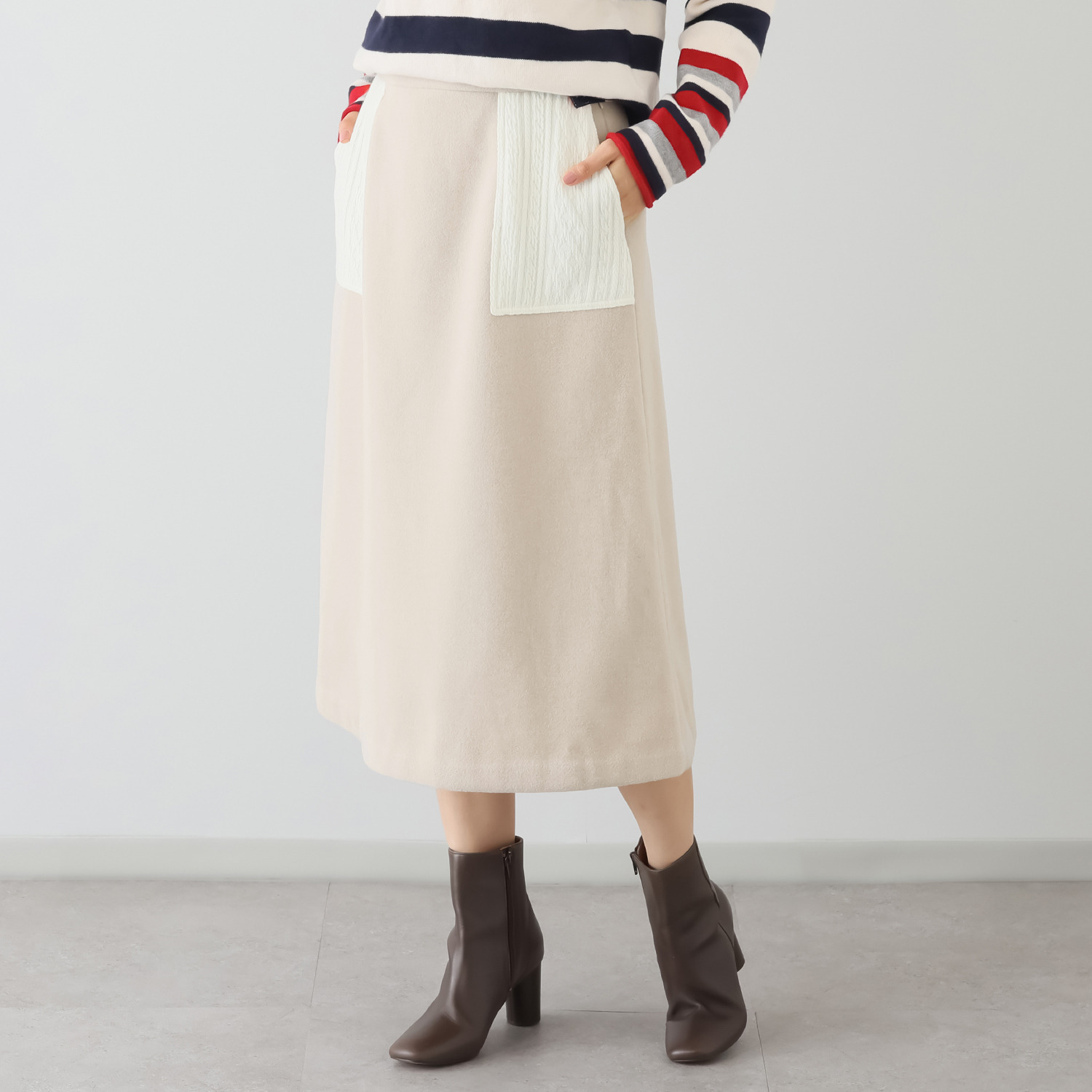 クリン　ヨシキ モッサ起毛 Ａラインスカート
