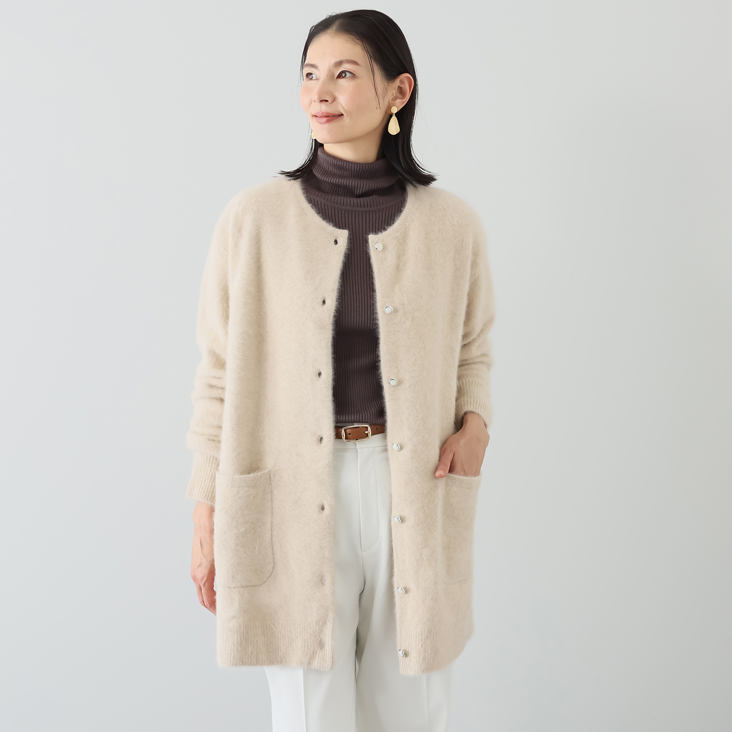 元町ゼラール ベビーフォックス混 ニットコート- ショップチャンネル