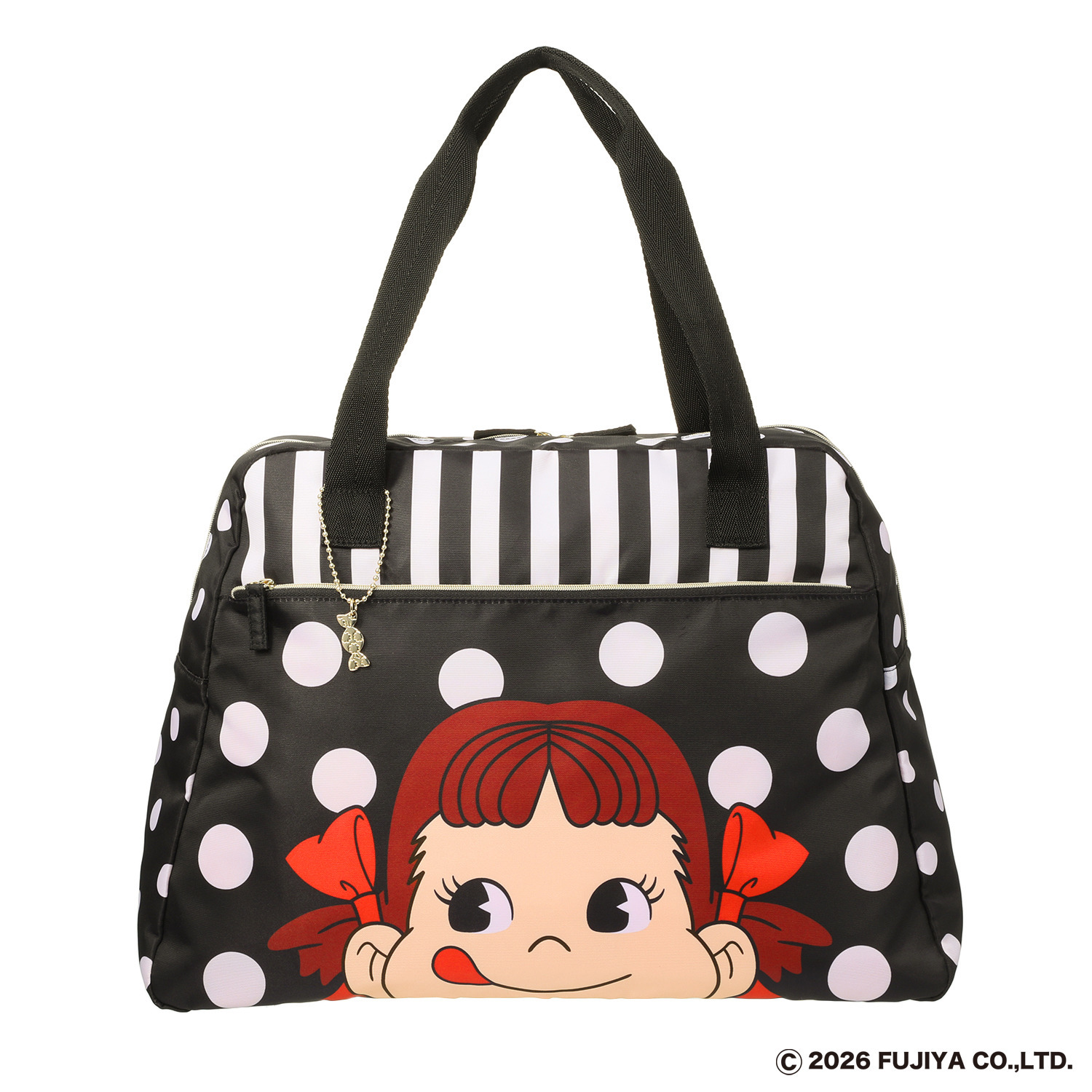 ペコちゃん ポケッタブル トラベルトートバッグ キャンディーチャーム付