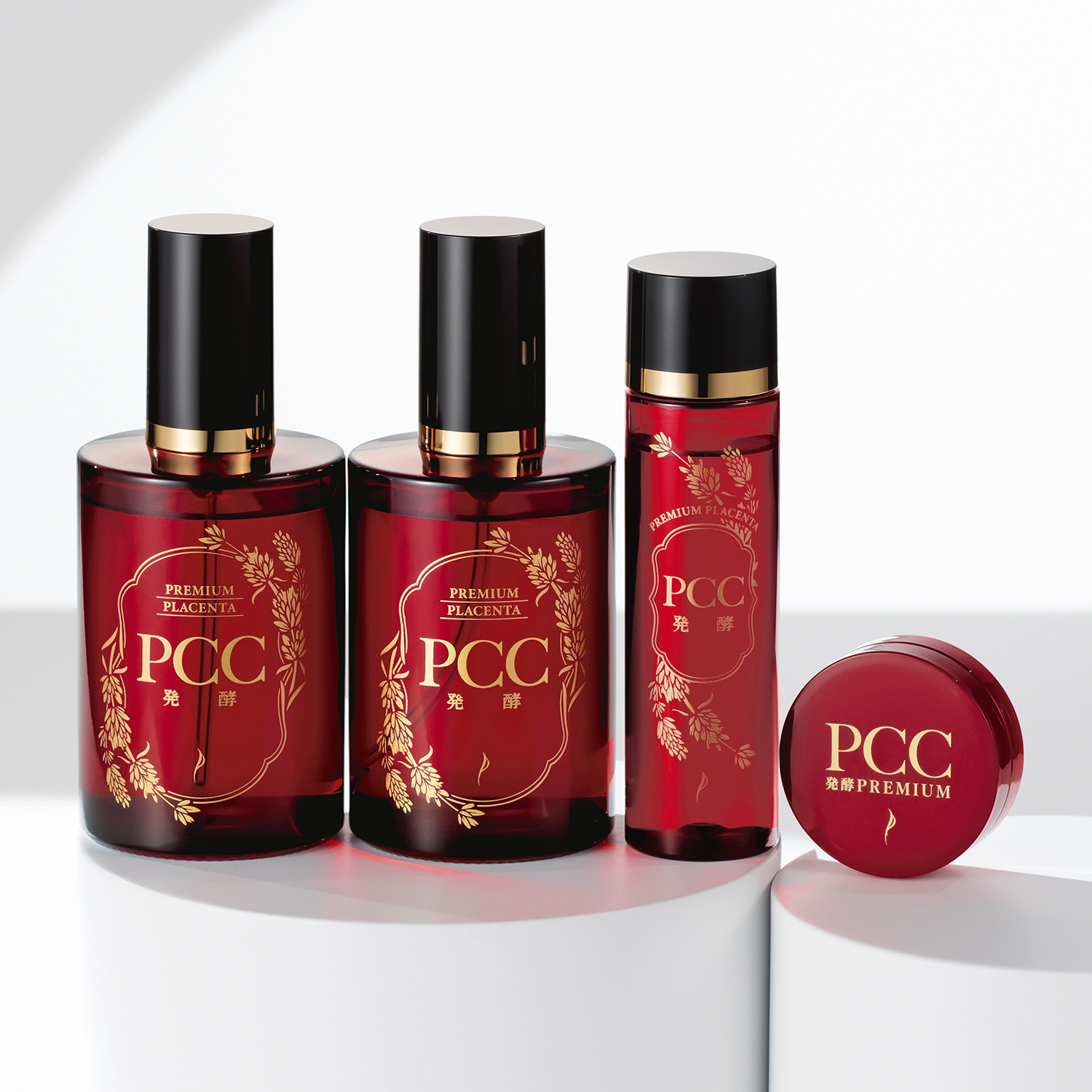 ハリ・ツヤ・キメ・潤い！ ナノ化した 馬プラセンタ発酵液配合 ＰＣＣ　１０代目 新プレミアム エッセンスＦＲナノリッチ デビュー ２．５本分特別セット