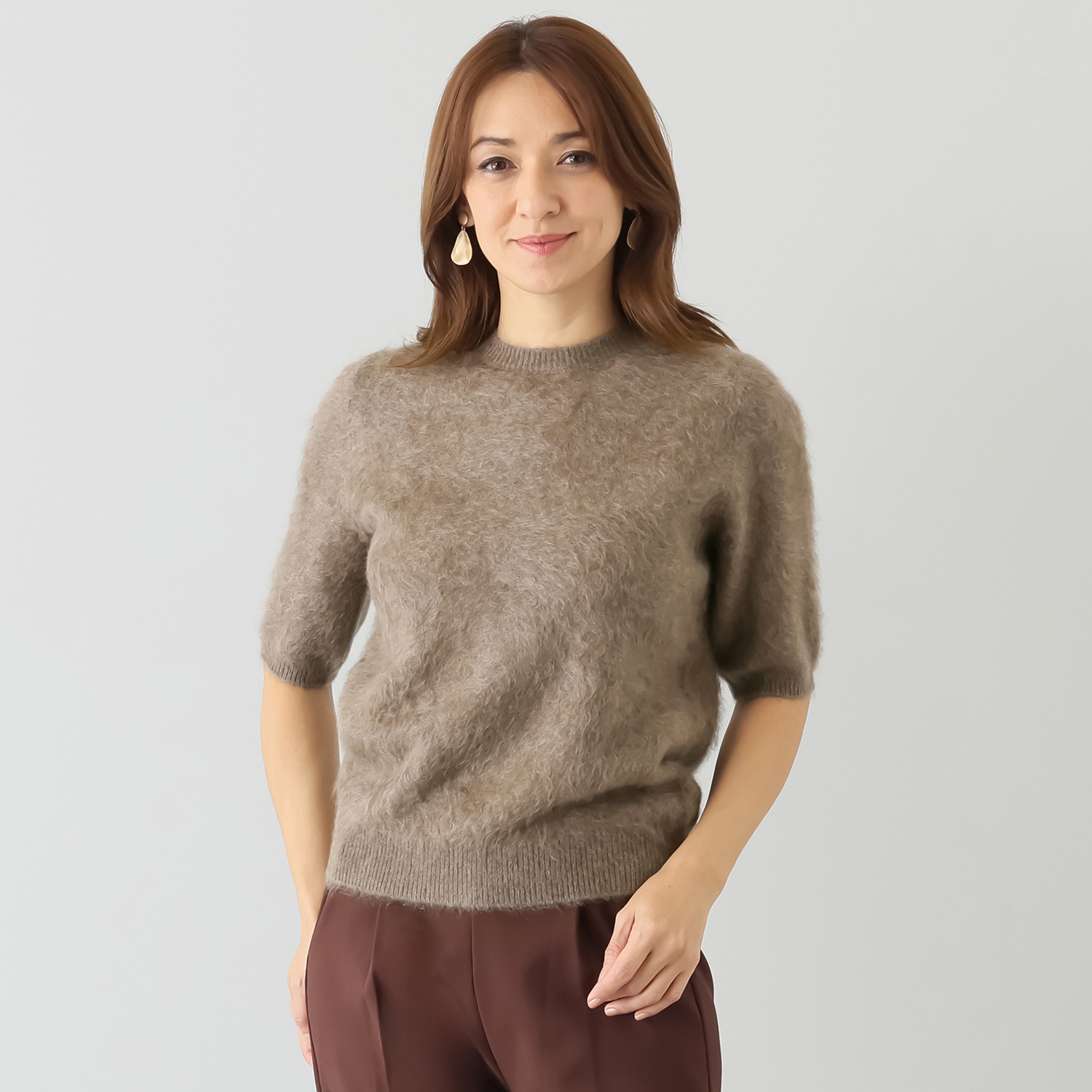 ネイチャーズ 無染色ヤク ファー加工 半袖プルオーバー