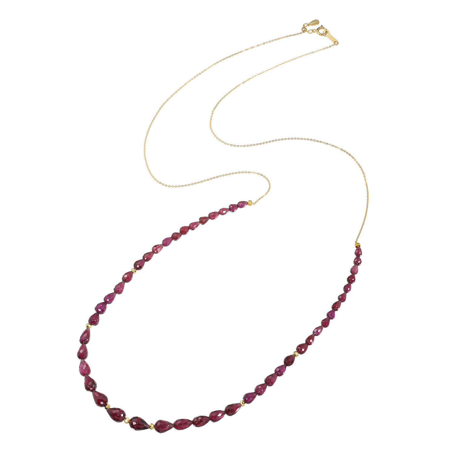 石友蔵出しコレクション シルバー ガーネット ドロップシェイプ ネックレス