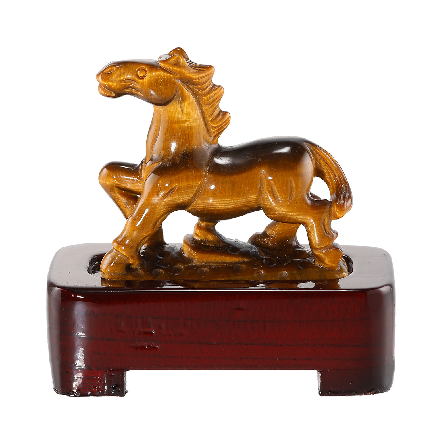 タイガーアイ馬の置物2体　パワーストーン置物 タイガーアイ馬の置物2体パワーストーン置物