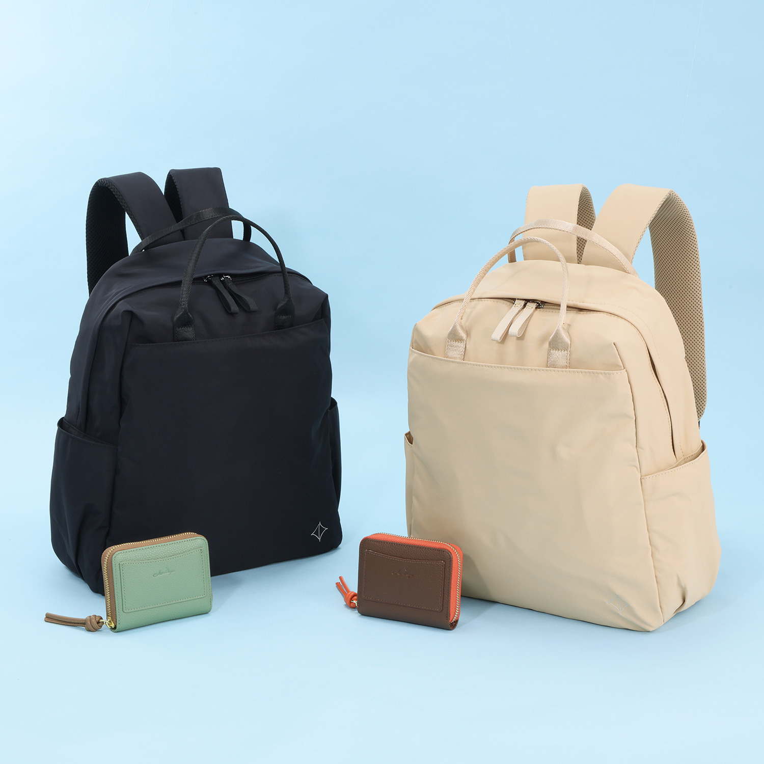 リズデイズ はっ水 Ａ４サイズ対応 リュック＆牛革ミニ財布