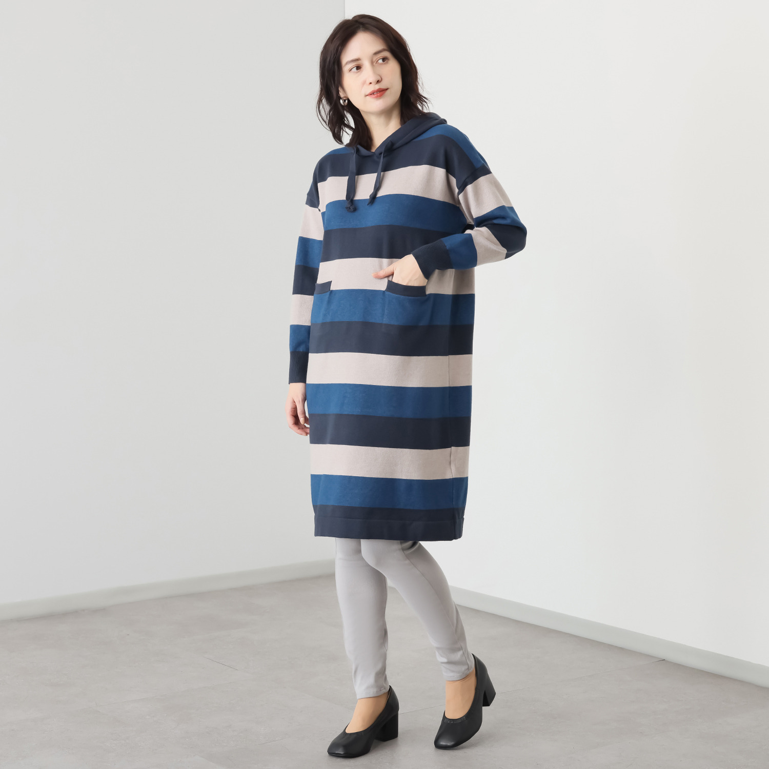 L'Appartement ボーダーニットワンピース アリュメット ブロックボーダー ニットワンピース- ショップチャンネル