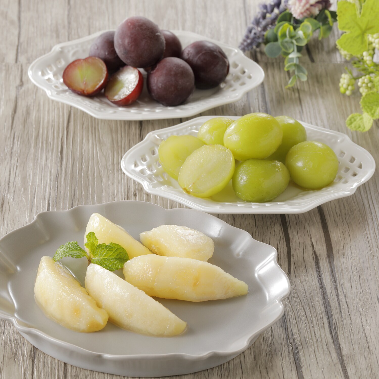 岡山県産冷凍フルーツ 旬の味わいセット（白桃・ シャインマスカット・ ピオーネ）