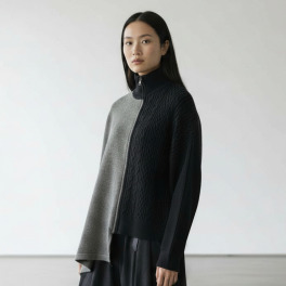 ヨウゾウカタブキ アシンメトリー ケーブルモード ニット