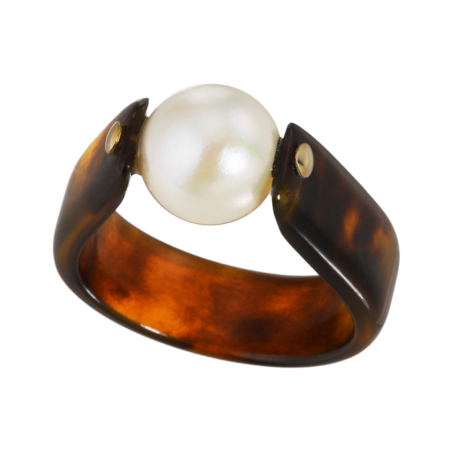 パールモール アコヤパール べっ甲リング
