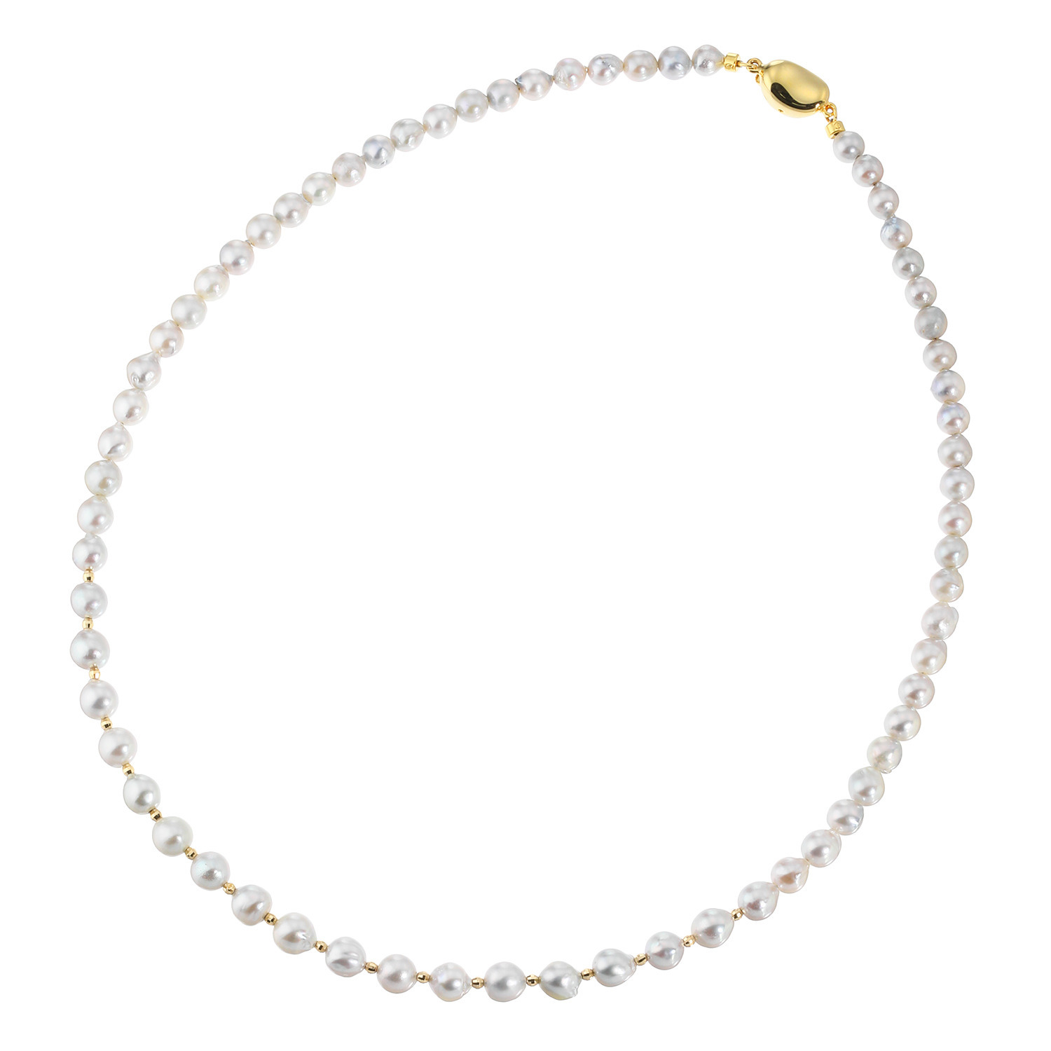 パールモール 国産アコヤパール １８Ｋミラーボール アクセント ネックレス