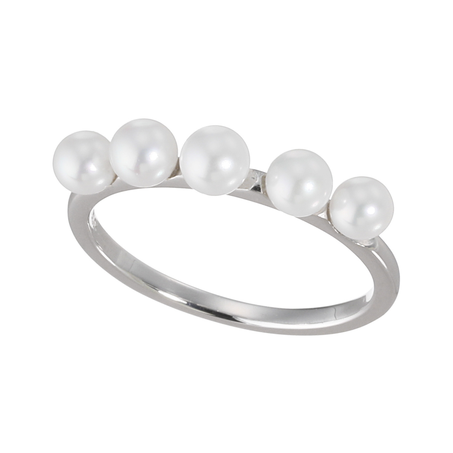 ペレフェリーク シルバー ベビー淡水パール ラインデザインリング