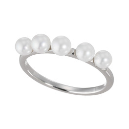 ペレフェリーク シルバー ベビー淡水パール ラインデザインリング