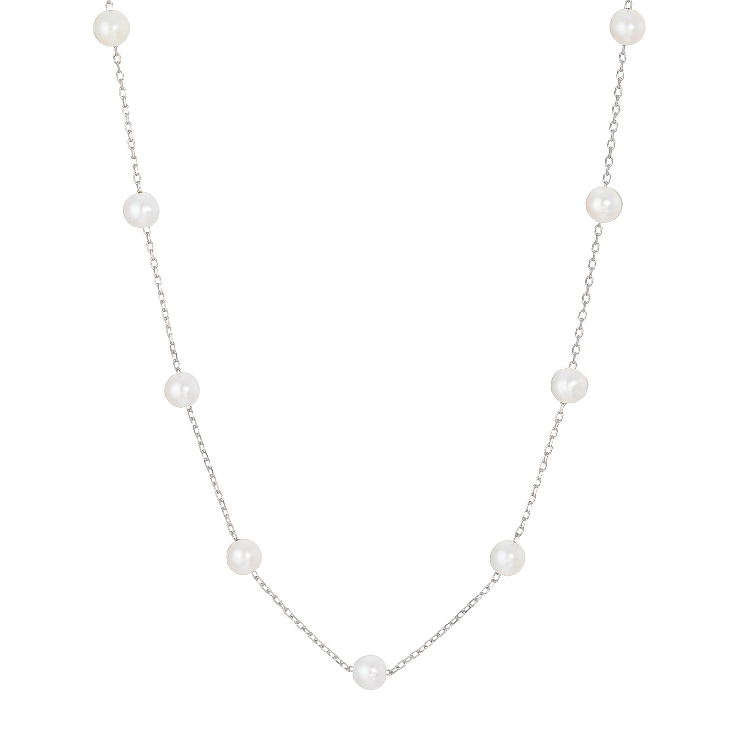 ペレフェリーク シルバー ベビー淡水パール ステーションネックレス