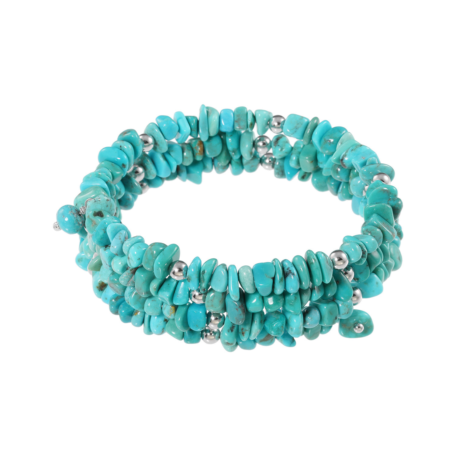 グランダム シルバー ターコイズ ３連ブレスレット