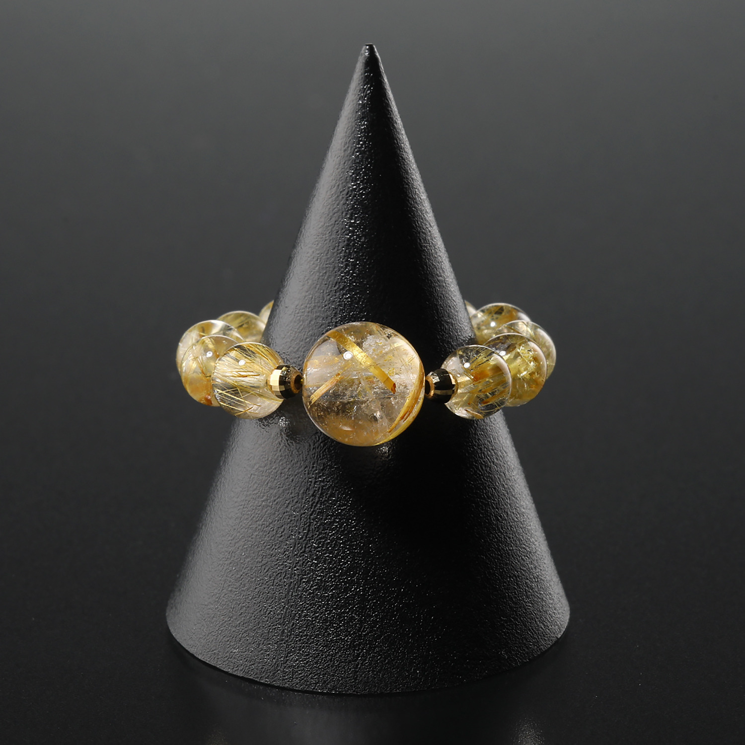 グランダム １８Ｋ ゴールデンルチルクォーツ 丸玉リング