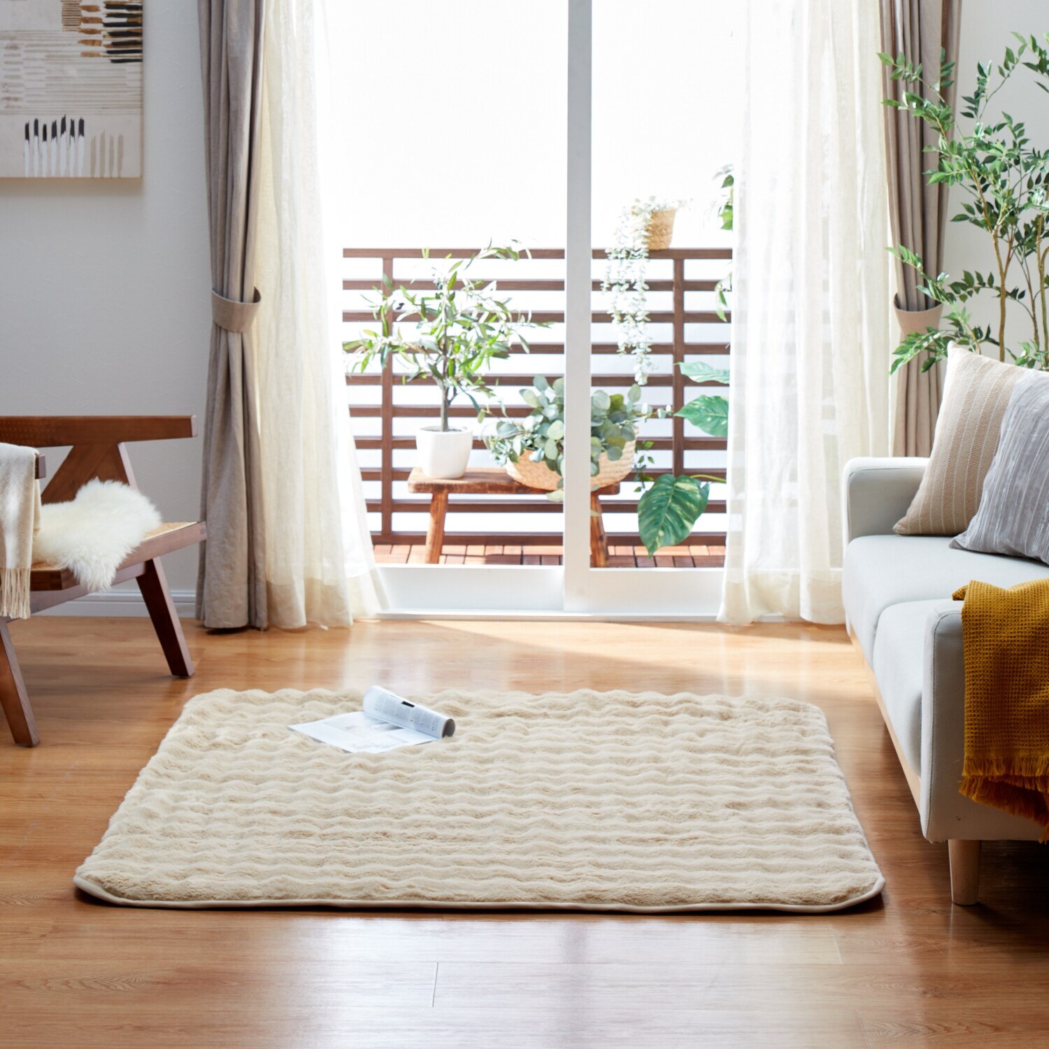 広電 洗えるホットラグ らく寝ぼう なめらかファータッチ 正方形・１畳タイプ ＴＷＲ１１１Ｇ−ＣＭ