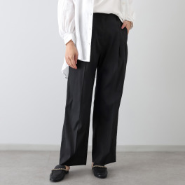 ウタオ フレンチリネン混 ストレッチ ストレートパンツ