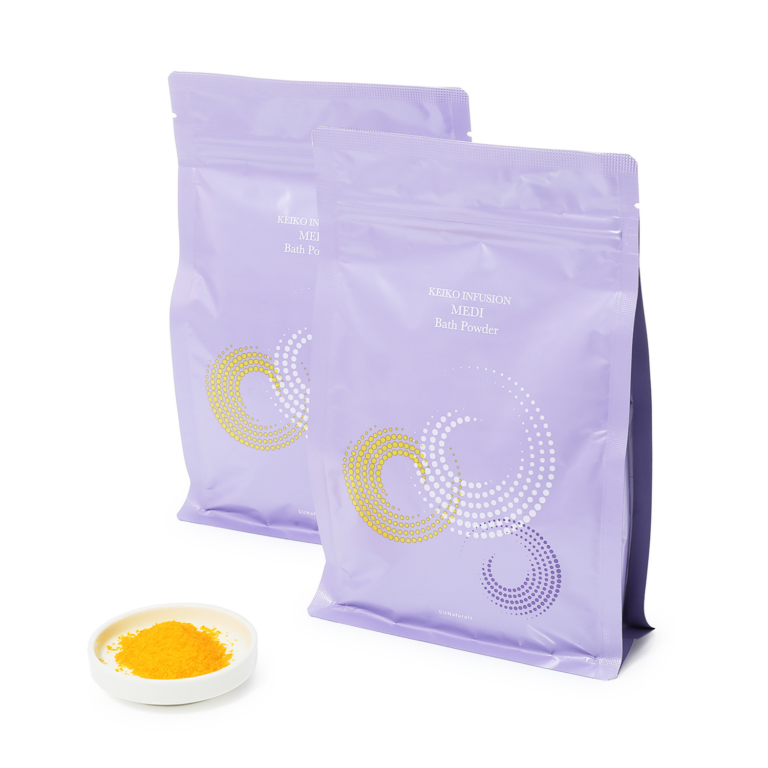 サンナチュラルズ 疲労回復・冷え性に！ ホホバ油配合で潤い肌へ ＫＥＩＫＯ インフュージョン 薬用メディバスパウダー ＜ラベンダーの香り＞ デビュー２袋セット