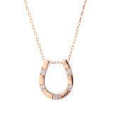 ラビオス １８Ｋローズゴールド アーガイル産 ファンシー ピンクダイヤモンド ホースシューペンダント ＜鑑別書付＞