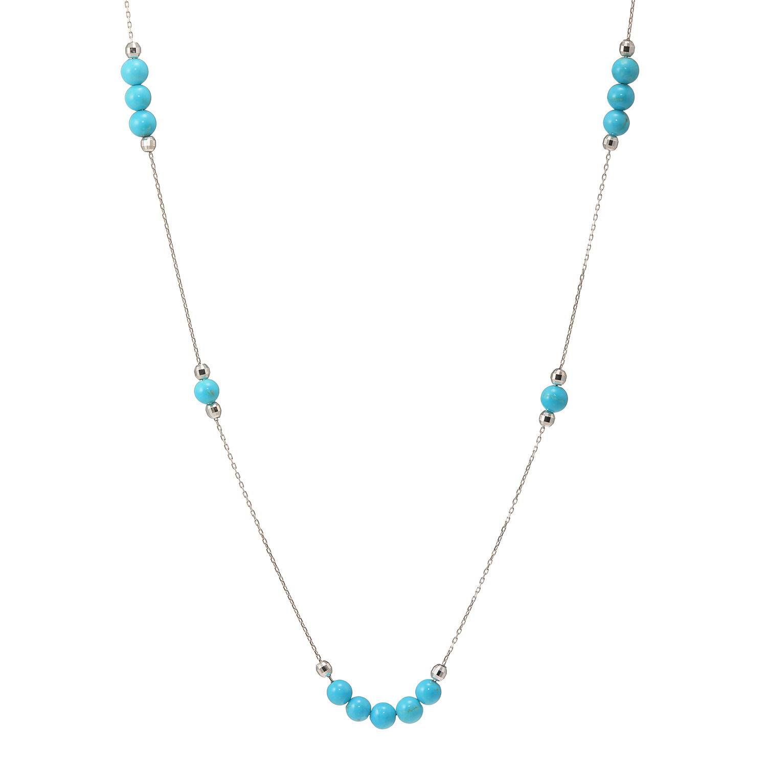 スリーピングビューティー バイ　ディーラリエ プラチナ９５０ ターコイズ ステーション ロングネックレス