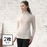 ジュエル 至福の柔らかさ ヒアルロン酸加工　Ｗ重ね タートルネック２枚組