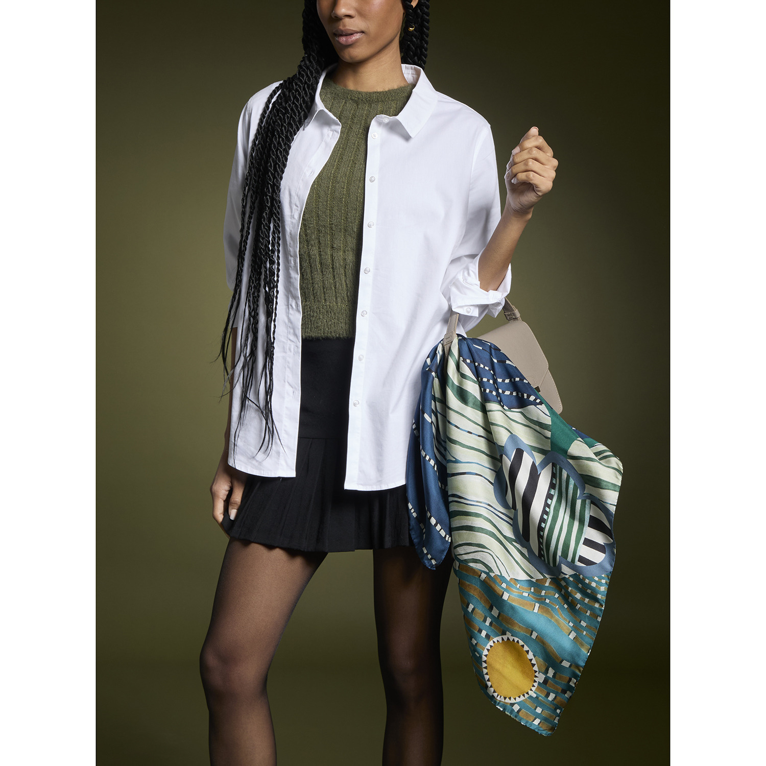 バルビエリ イタリア製 シルク１００％スカーフ