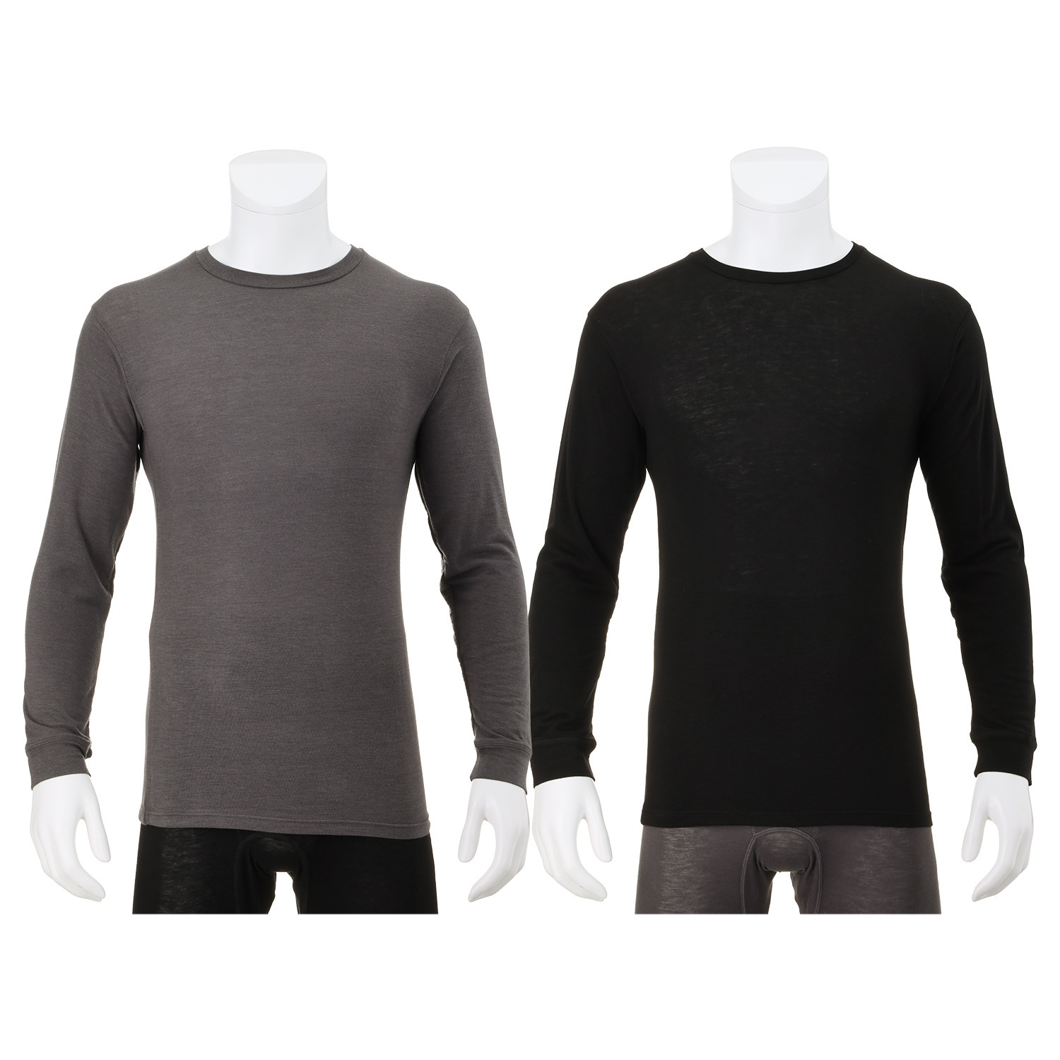 ジュエル 至福の柔らかさ ヒアルロン酸加工　Ｗ重ね 長袖インナー２枚組 ＜メンズ＞