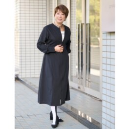 ウノ・ウノ・ドゥーエ スーピマコットン使用 羽織りにもなる きれい見え大人ワンピース